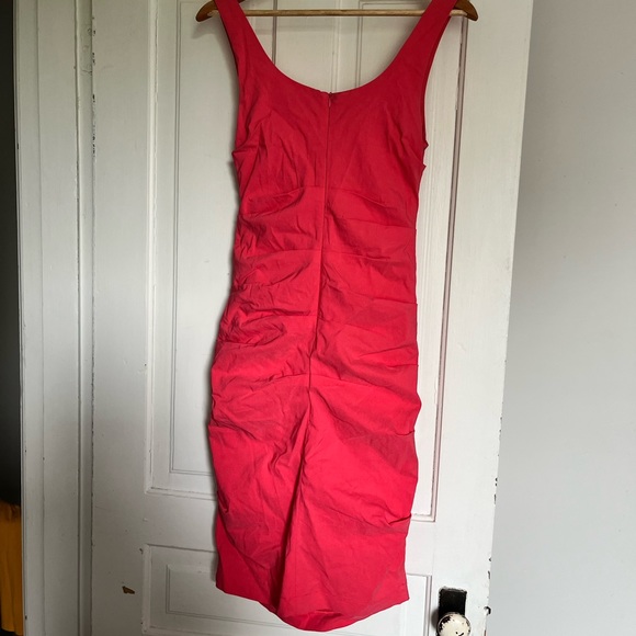 Coral fitted dress Medium - Picture 3 of 4